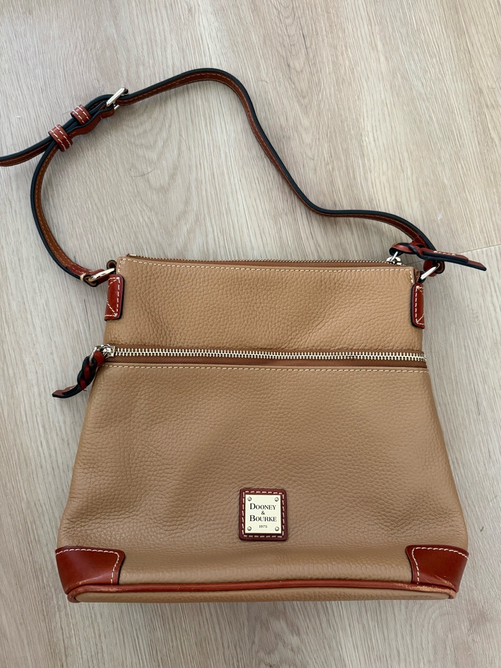 Dooney & Bourke Caramel Pebbled Grain Leather Crossbody Bag